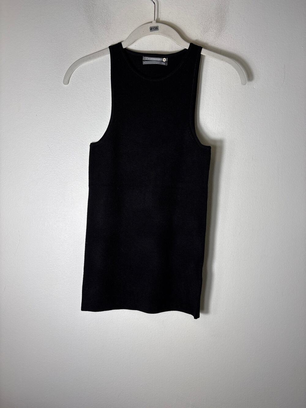 by Anthropology Black Sleeveless Knit Tank Sz S